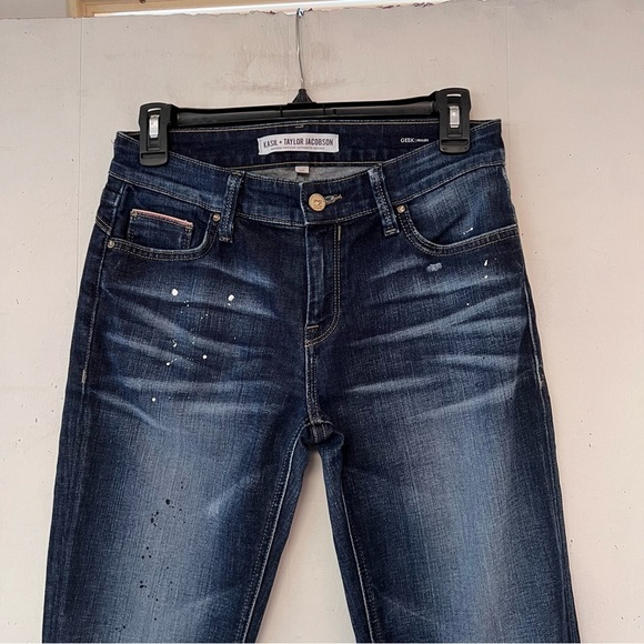Kasil x Taylor Jackson Paint Splattered The Geek Peg Leg Jeans Size 25 - Picture 2 of 12